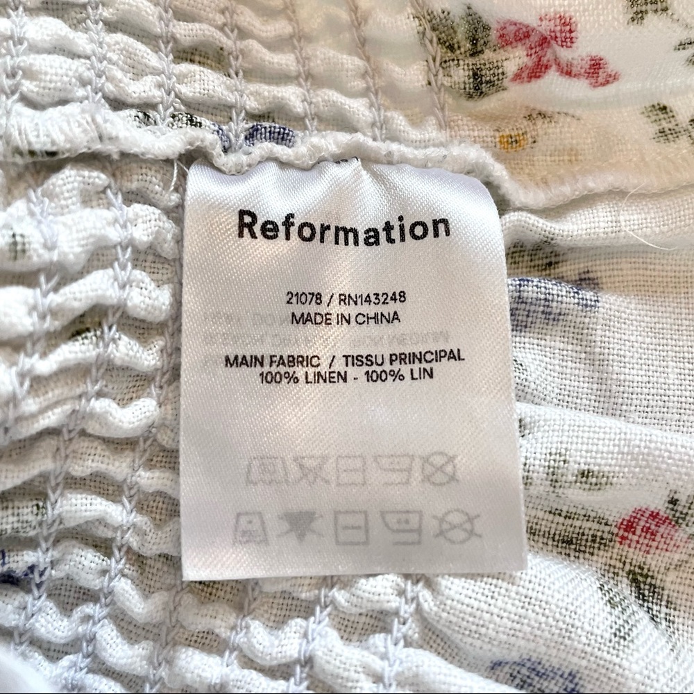 Reformation White Floral Smocked Tank Top - Picture 5 of 8